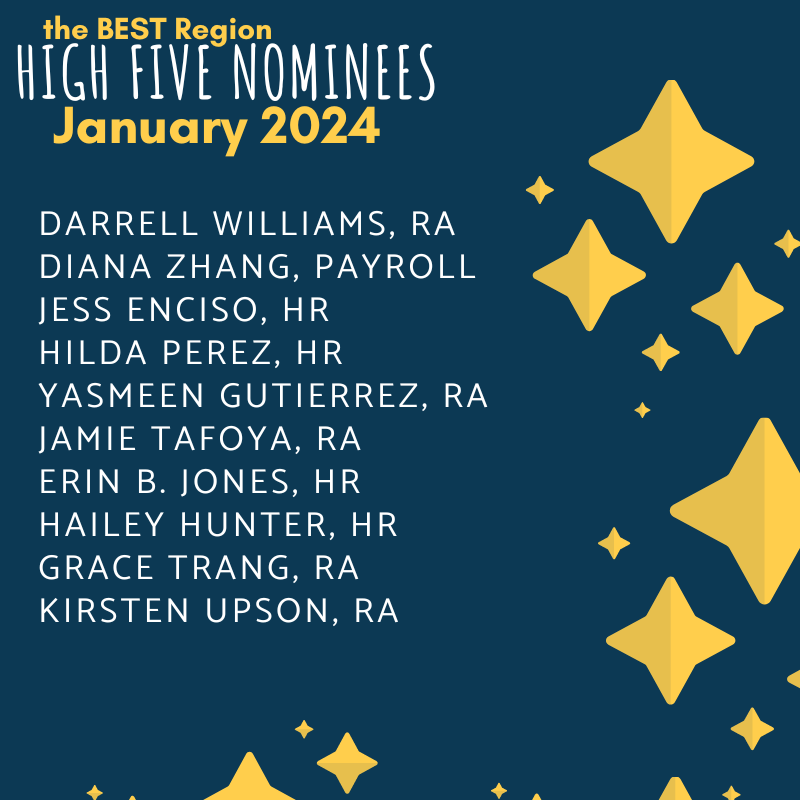 January 2024 High Five Nominees